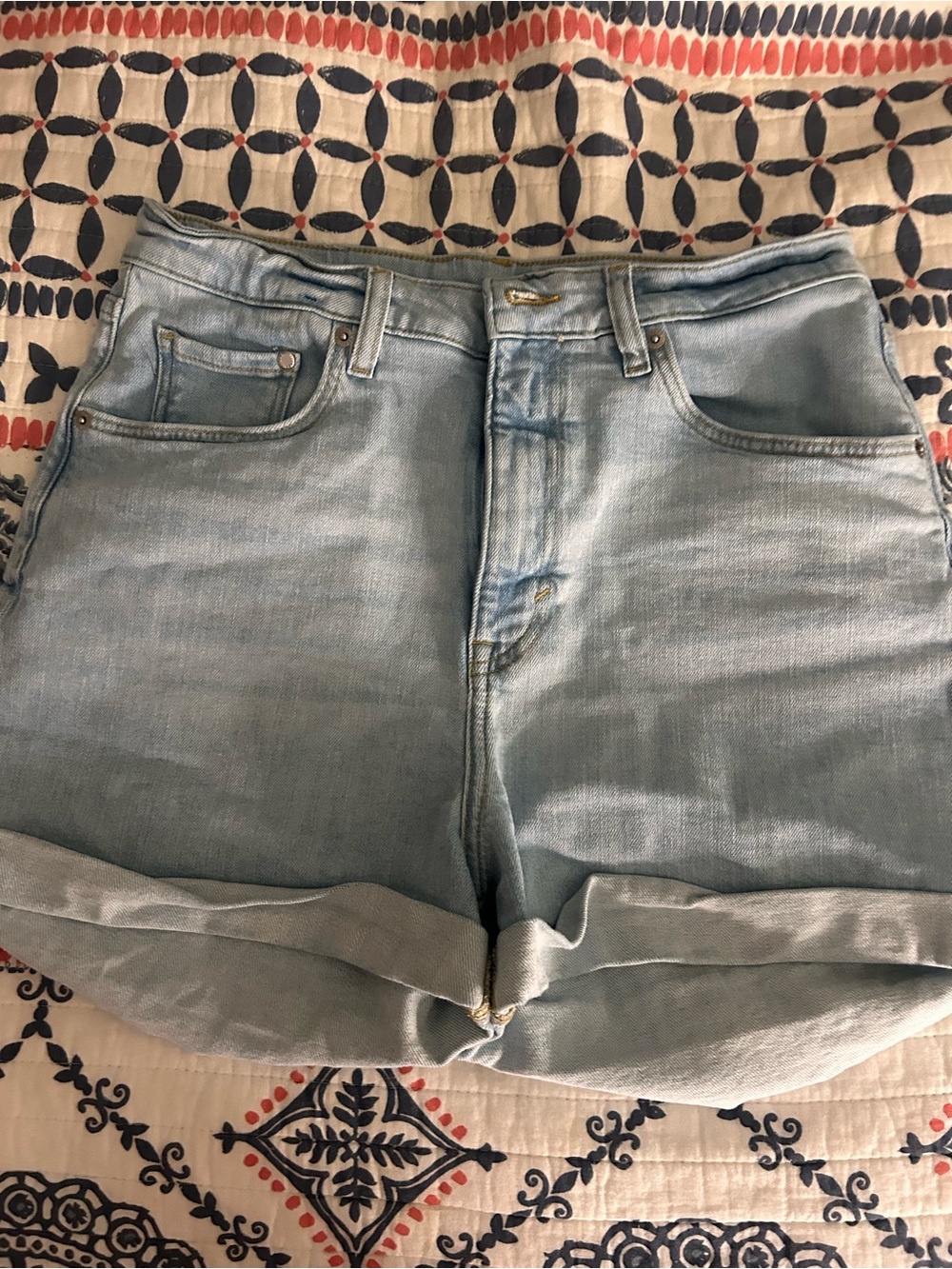 H&M Light Blue Rolled Hem Denim Shorts